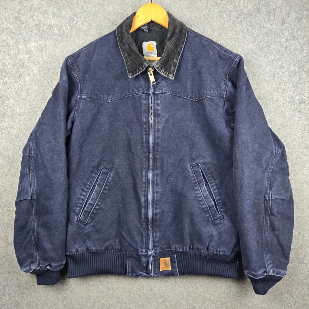 Vintage Carhartt J14 MDT Santa Fe Jacket Mens Large Midnight Blue Canvas 00s